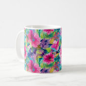 Mug Fleur Teal Vibrante (Devant gauche)
