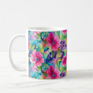Mug Fleur Teal Vibrante
