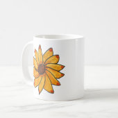 Mug Fleur Tournesol Jaune main dessinée (Devant gauche)