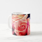 Mug Fleur trio Rose de Pêche personnalisée (Devant gauche)