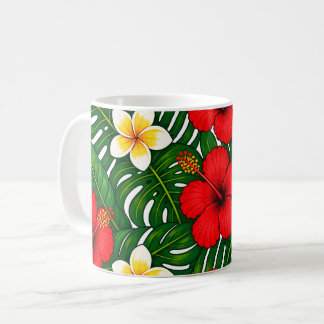 Mug Fleur tropicale avec hibiscus et plumeria