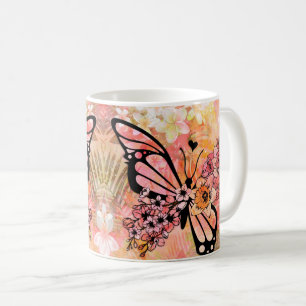 Mug Fleur tropicale et papillon - Floral vibrant