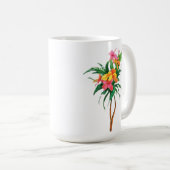 Mug Fleur tropicale jaune rose (Devant droit)