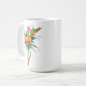 Mug Fleur tropicale jaune rose (Devant gauche)