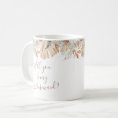 Mug Fleur Tropicale Neutre Veux-tu être ma demoiselle (Devant gauche)