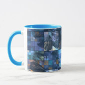 Mug Fleur turquoise et bleue (Gauche)