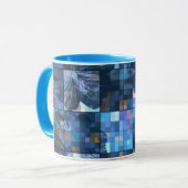 Mug Fleur turquoise et bleue (Devant gauche)