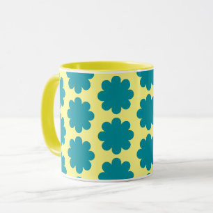 Mug Fleur turquoise rétro sur la Coupe de Musique Jaun