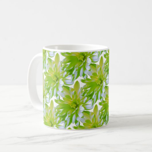 Mug Fleur vert vert vert vert pâle marguerite (Devant gauche)
