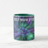 Mug Fleur vert violet Abstrait Art fractal Meilleure m (Centre)