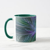 Mug Fleur verte abstraite moderne fractale violette (Gauche)