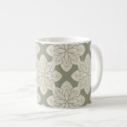 Mug Fleur verte de surface complexe (Devant droit)