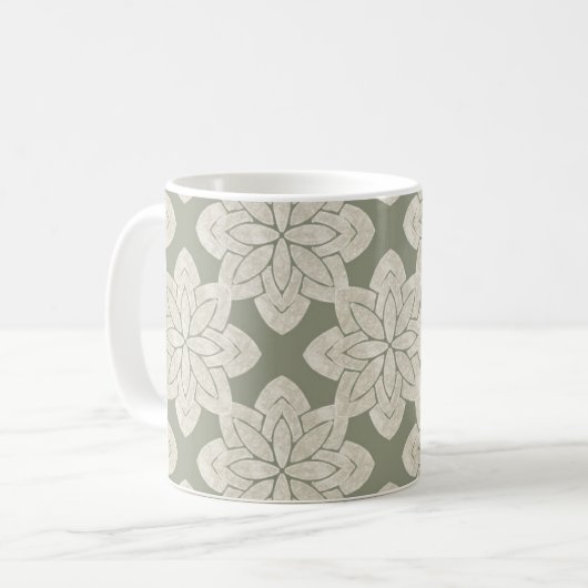 Mug Fleur verte de surface complexe (Devant gauche)