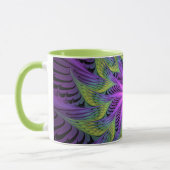 Mug Fleur verte violette Art fractal abstrait moderne (Gauche)