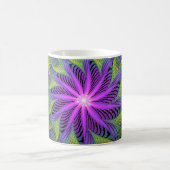 Mug Fleur verte violette Art fractal abstrait moderne (Centre)