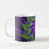 Mug Fleur verte violette Art fractal abstrait moderne (Gauche)