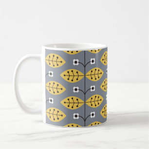 Mug Fleur vintage dessiné à la main design motif. Scan