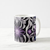 Mug Fleur violet et violet clair Art Abstrait (Devant droit)