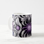 Mug Fleur violet et violet clair Art Abstrait (Devant gauche)