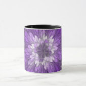 Mug Fleur Violette Abstraite Art Fractal Psychedelique (Centre)