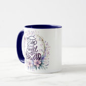 Mug Fleur violette arrêtez-vous et respirez les fleurs (Devant gauche)
