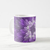 Mug Fleur Violette Psychedélique Art Fractal Abstrait (Devant gauche)