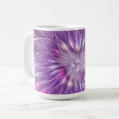 Mug Fleur violette rose Passion Abstrait Art fractal (Devant gauche)