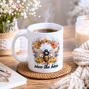 Mug Fleur Wreath Sauvez les abeilles