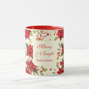 Mug Fleurale de Noël Rétro Personnalisée