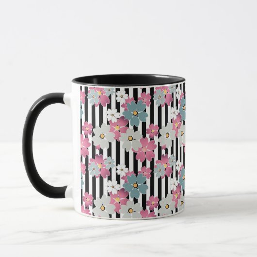 Mug Fleurie, rayée (Gauche)