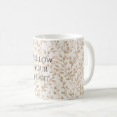 Mug Fleurie Rose Pâle Beige (Devant droit)
