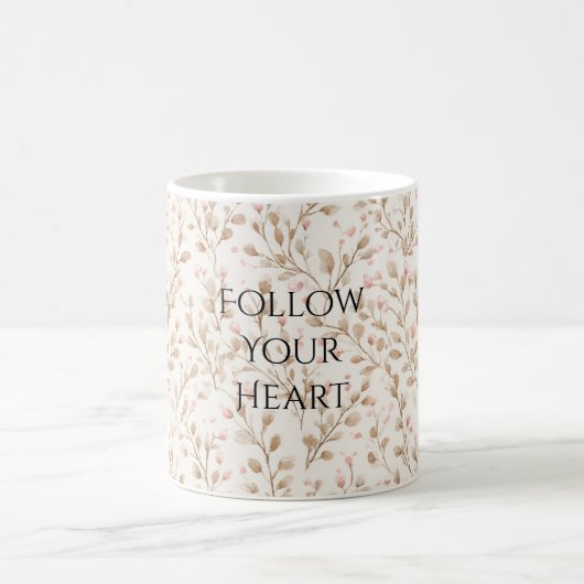 Mug Fleurie Rose Pâle Beige (Centre)