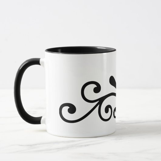 Mug Fleurir design noir (Gauche)