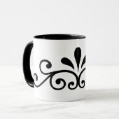 Mug Fleurir design noir (Devant gauche)