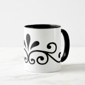 Mug Fleurir design noir (Devant droit)