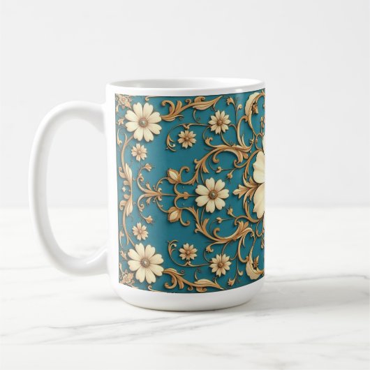 Mug Fleuris Élégants Vintage (Gauche)