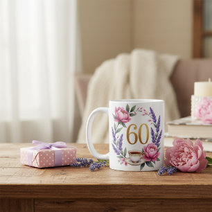 Mug Fleuris Personnalisé pour les 60 Ans de Grand-