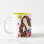 Mug Fleuriste 33cl (Blanc/Jaune) (Gauche)