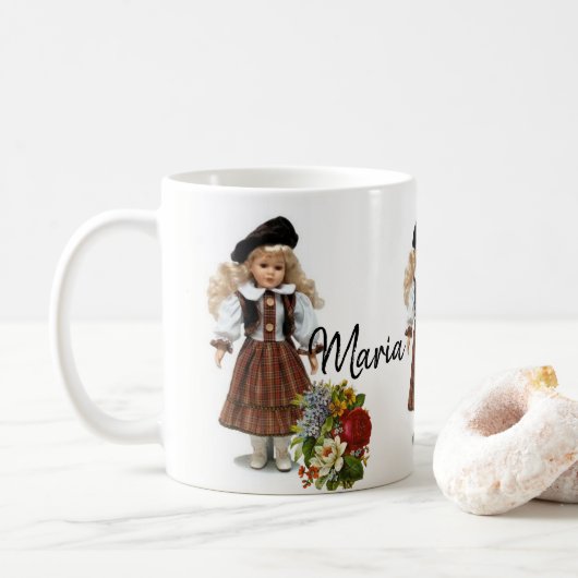 Mug Fleuriste à Poupée Victorienne (Avec donut)