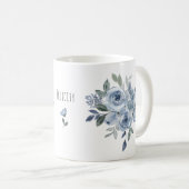 Mug Fleuriste Fleurs Bleues Céramique (Devant droit)