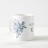 Mug Fleuriste Fleurs Bleues Céramique (Devant gauche)