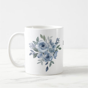 Mug Fleuriste Fleurs Bleues Céramique