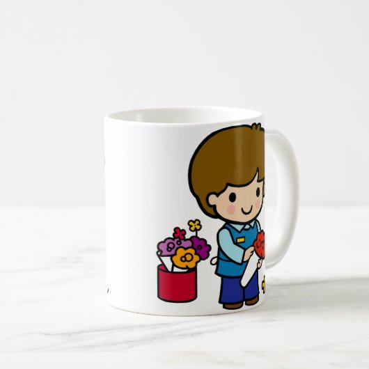 Mug Fleuriste Fleurs Garçon (Devant droit)