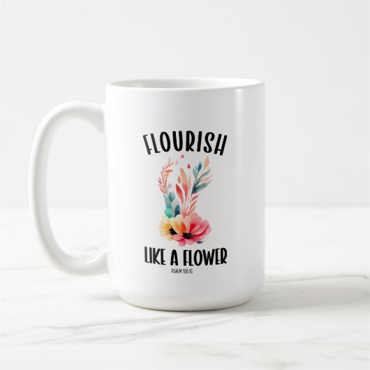 Mug Fleurit comme une fleur Psaume 103:15 (Gauche)