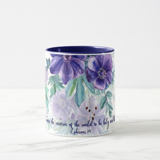 Mug Fleuron d'aquarelle violette, sainte et irréprocha (Centre)