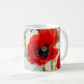 Mug Fleuron floral flou, art vintage. (Devant droit)