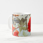 Mug Fleuron floral flou, art vintage. (Devant gauche)