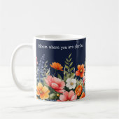 Mug Fleuron Où Vous Êtes Plantée Fleurie Bleue Marine (Gauche)