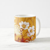 Mug Fleuron Rétro : Art de la ligne florale inachevé (Devant droit)