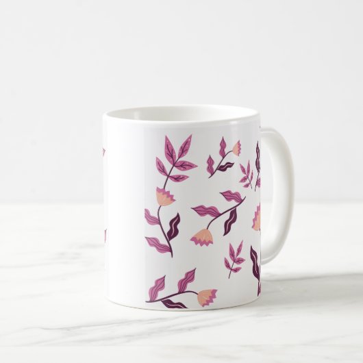 Mug Fleuron violet artistique (Devant droit)